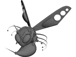 Metal Bee CAD 3D Model