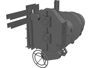 Hydraulic Winch CAD 3D Model