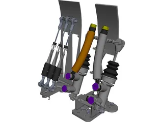 Pedalbox for Racing Car CAD 3D Model