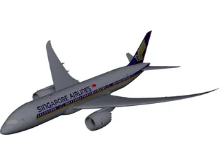 Boeing 787-800 Singapore Airlines CAD 3D Model