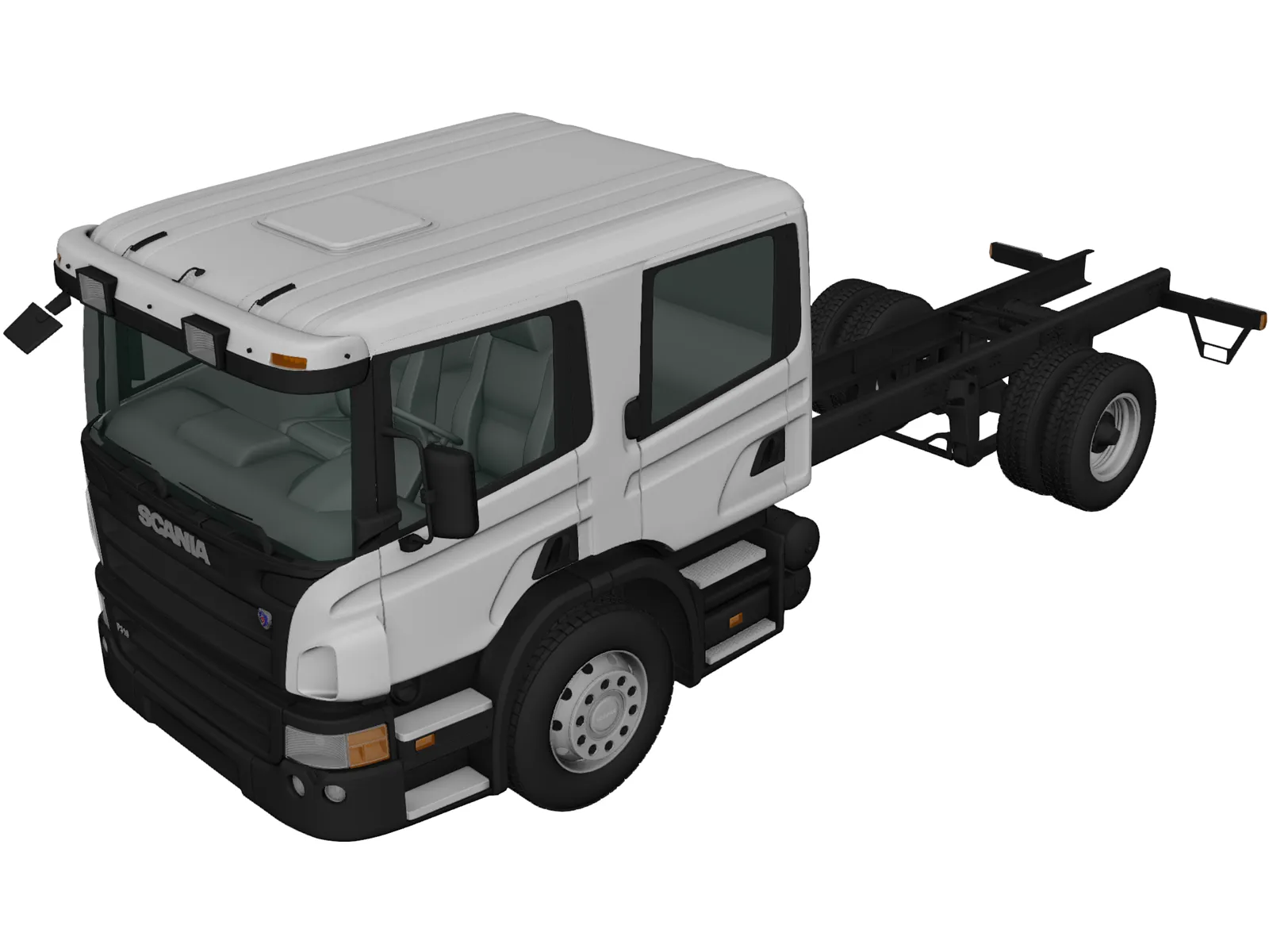 Scania CrewCab CP28 Chassis Truck (2011) 3D Model