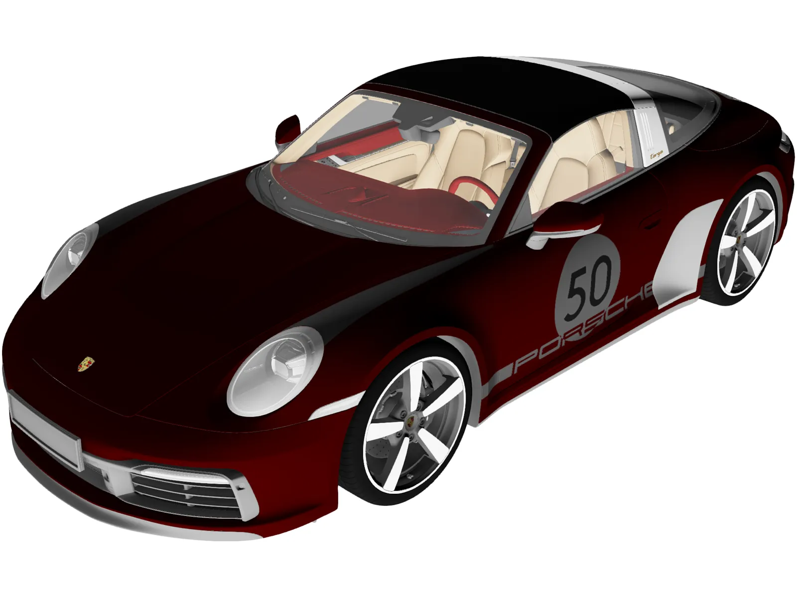 Porsche 911 Targa 4S Heritage (2021) 3D Model