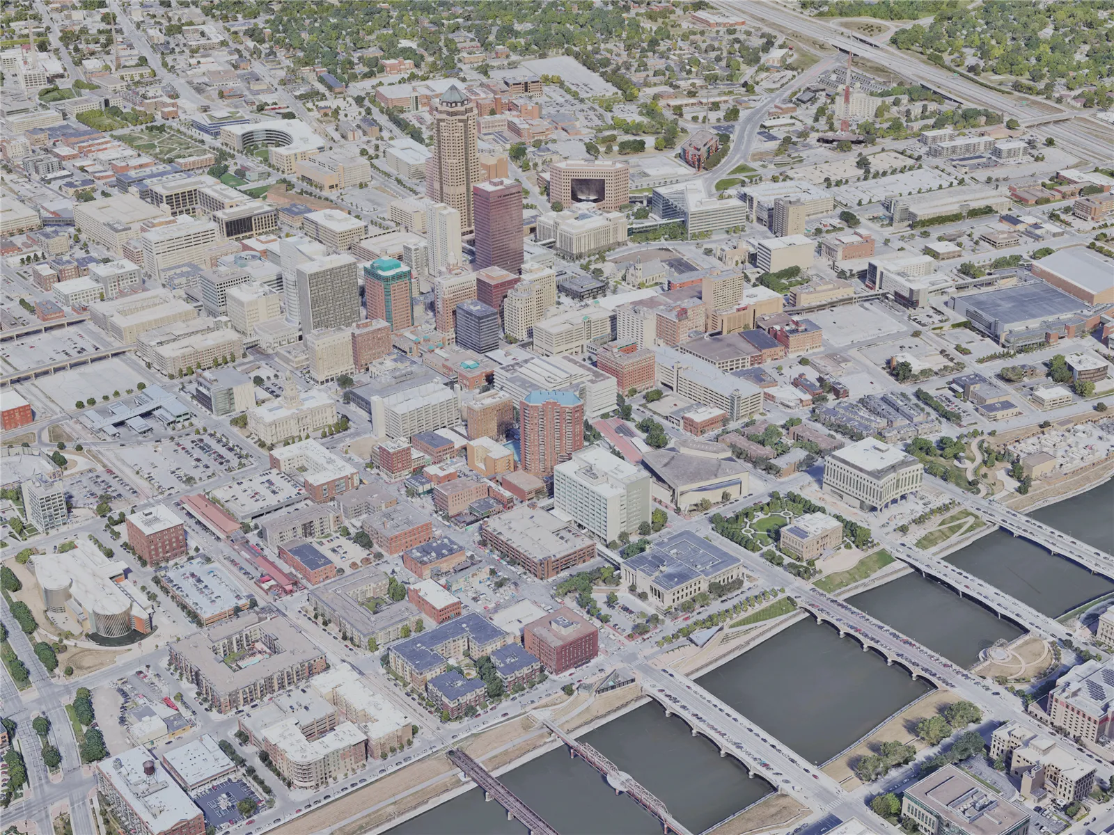 Des Moines City, USA (2022) 3D Model