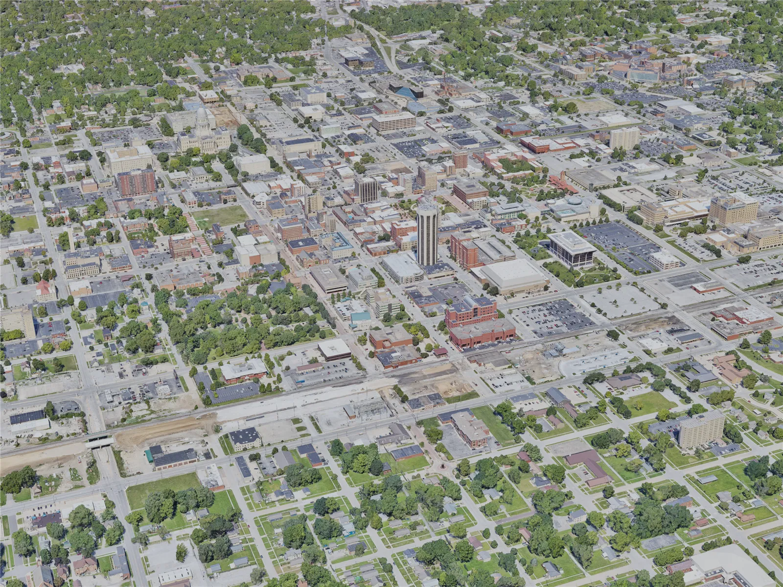 Springfield City, IL, USA (2022) 3D Model