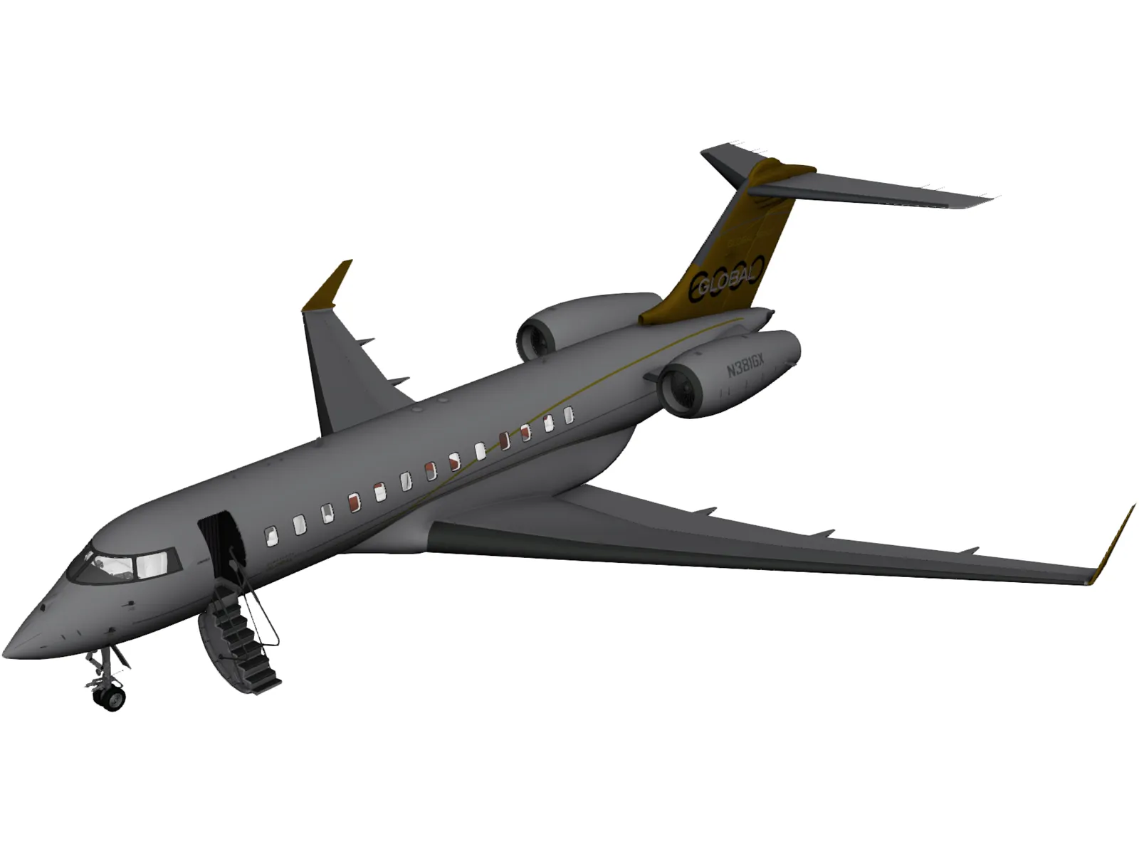 Bombardier Global 6000 3D Model