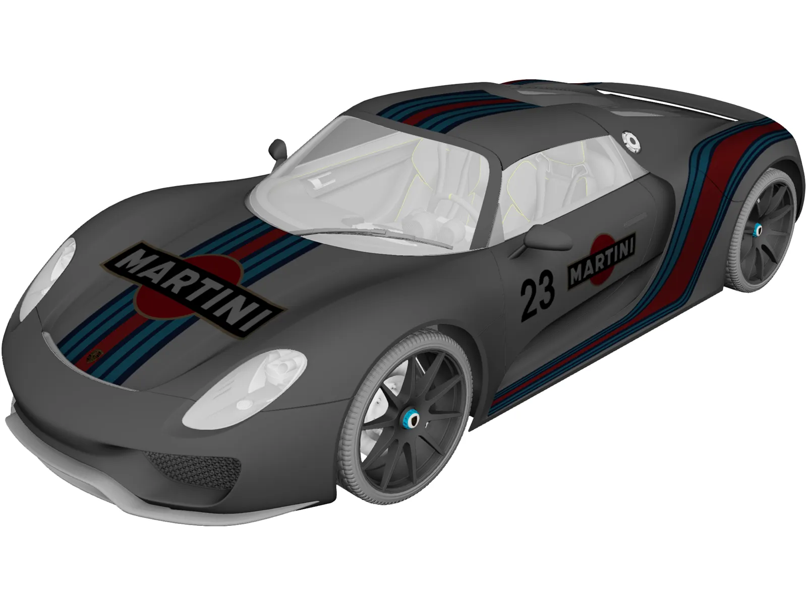 Porsche 918 Spyder Martini (2013) 3D Model