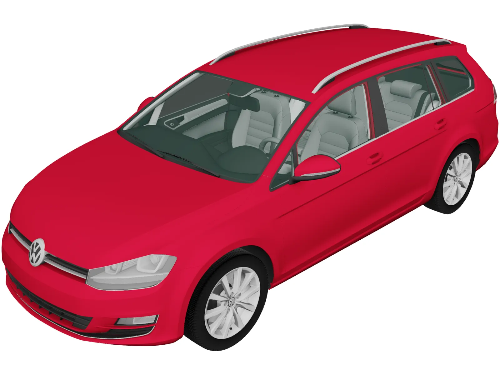 Volkswagen Golf Variant (2014) 3D Model