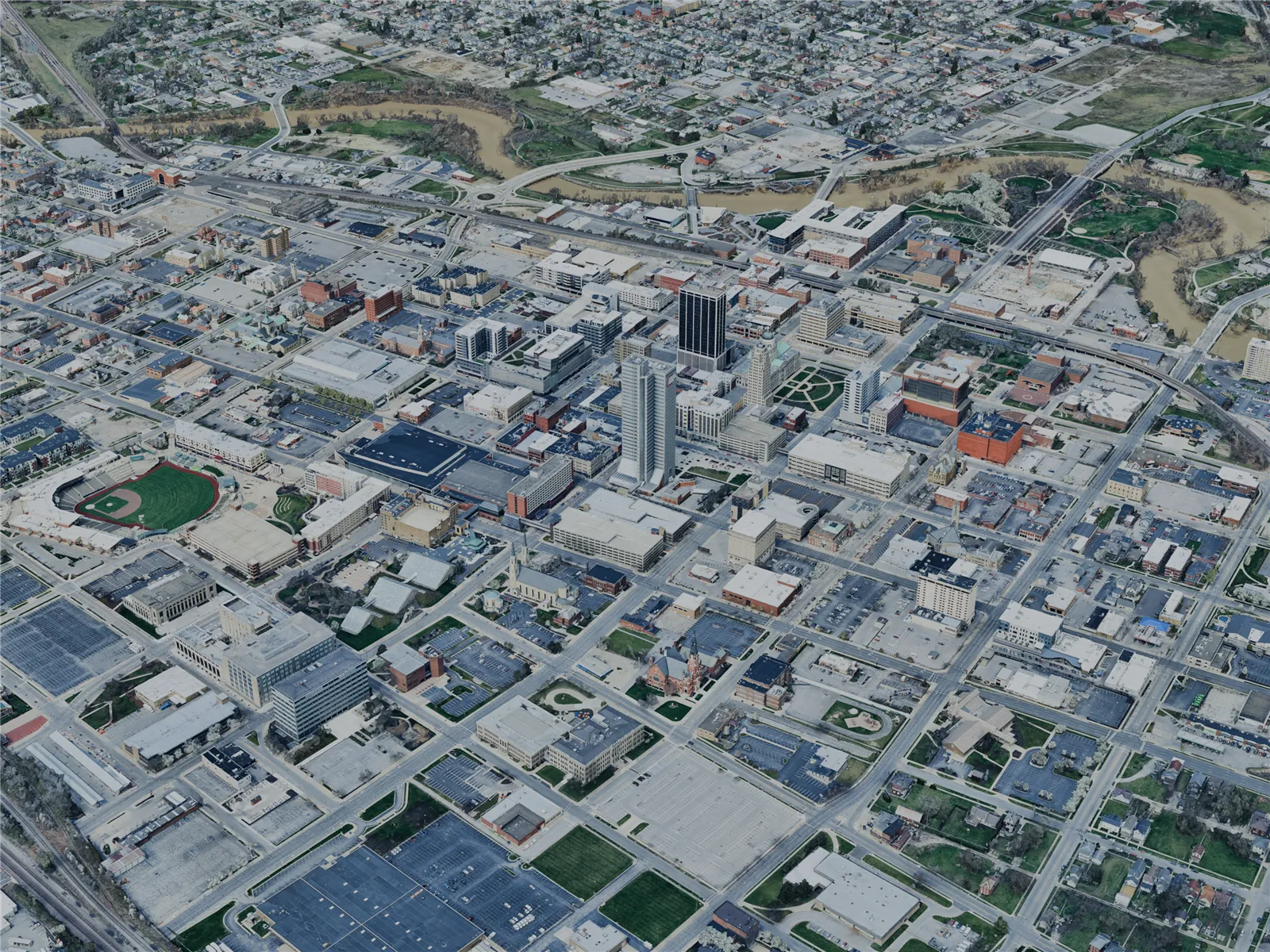 Fort Wayne City, IN, USA (2024) 3D Model