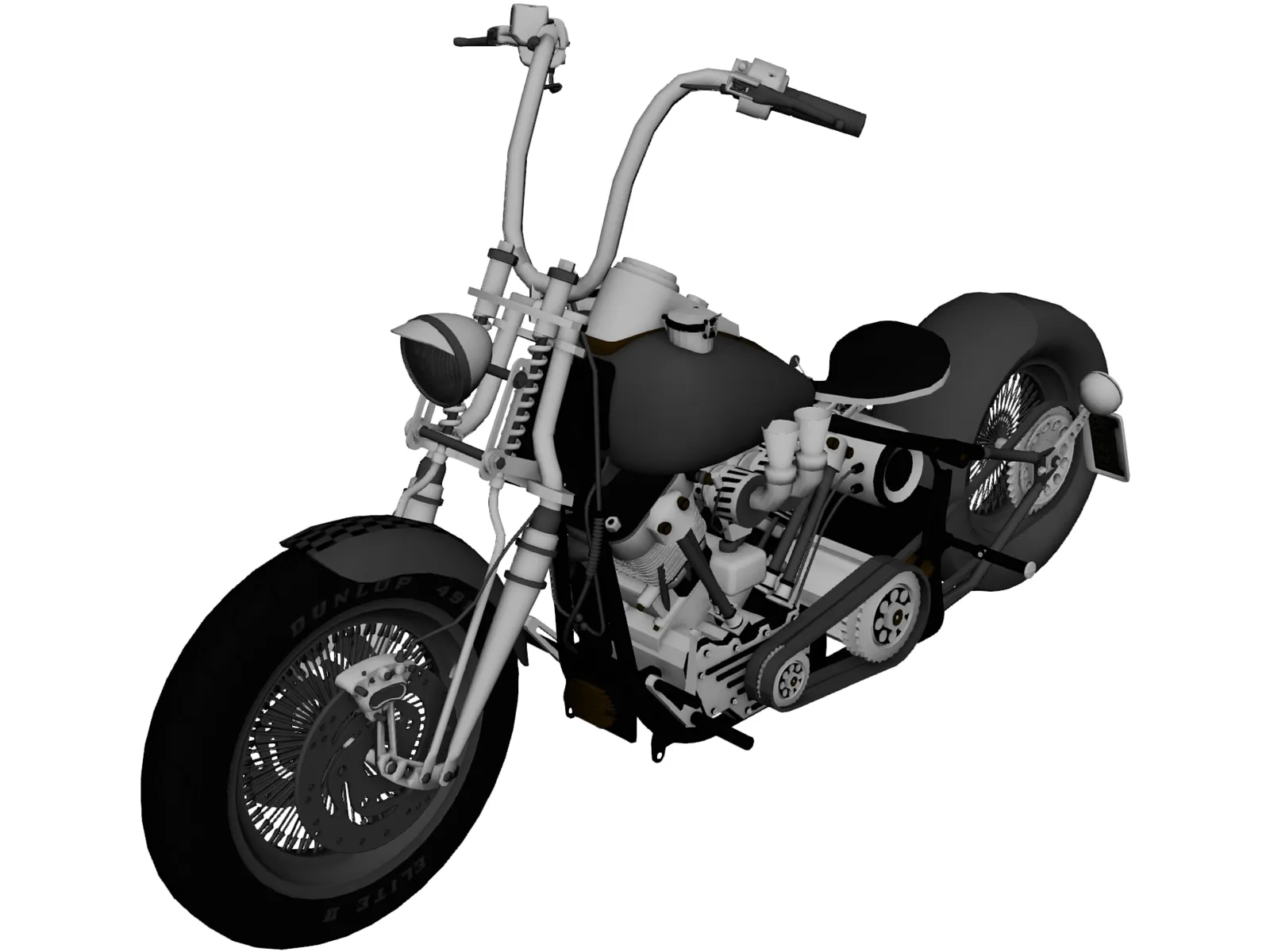 Harley-Davidson Knucklehead 3D Model