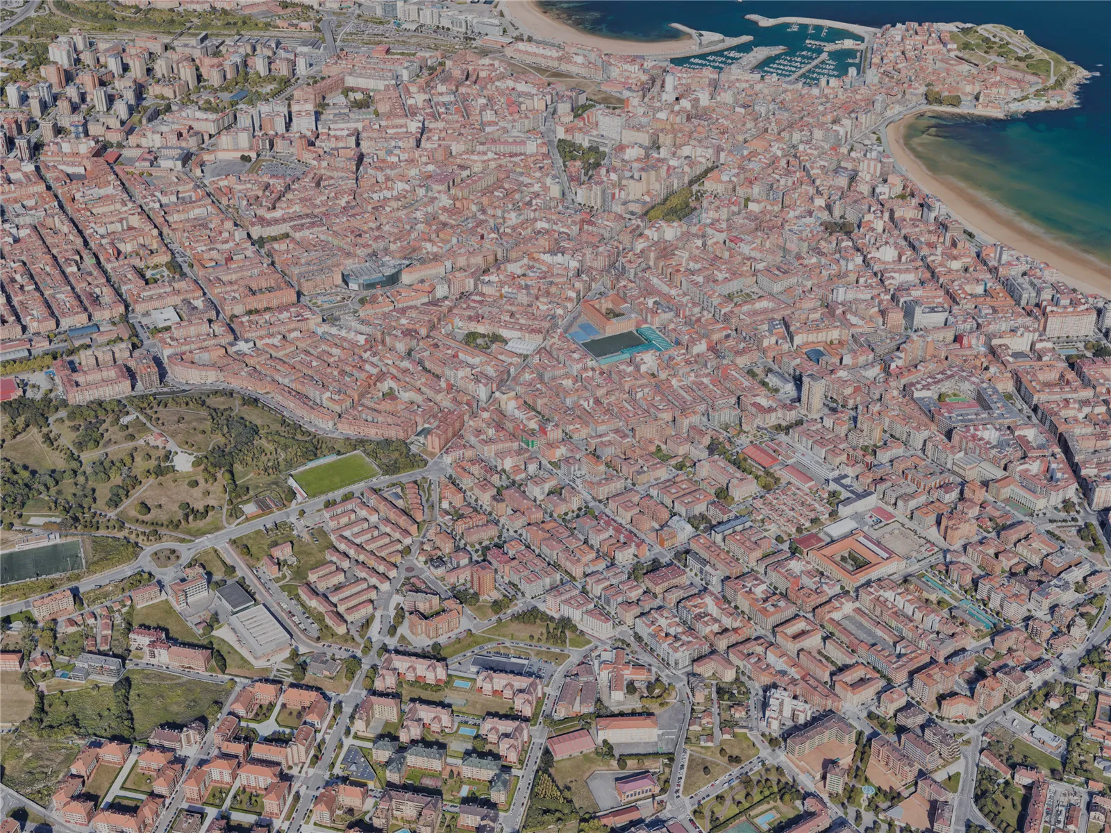 Gijon City, Spain (2023) 3D Model