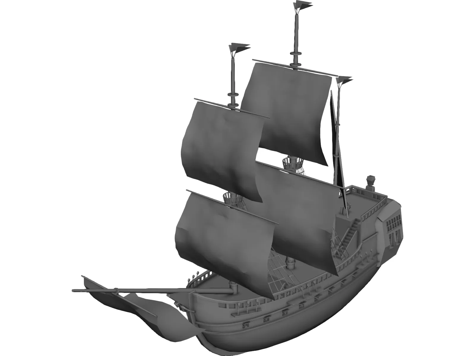 Galleon 3D Model - 3DCADBrowser