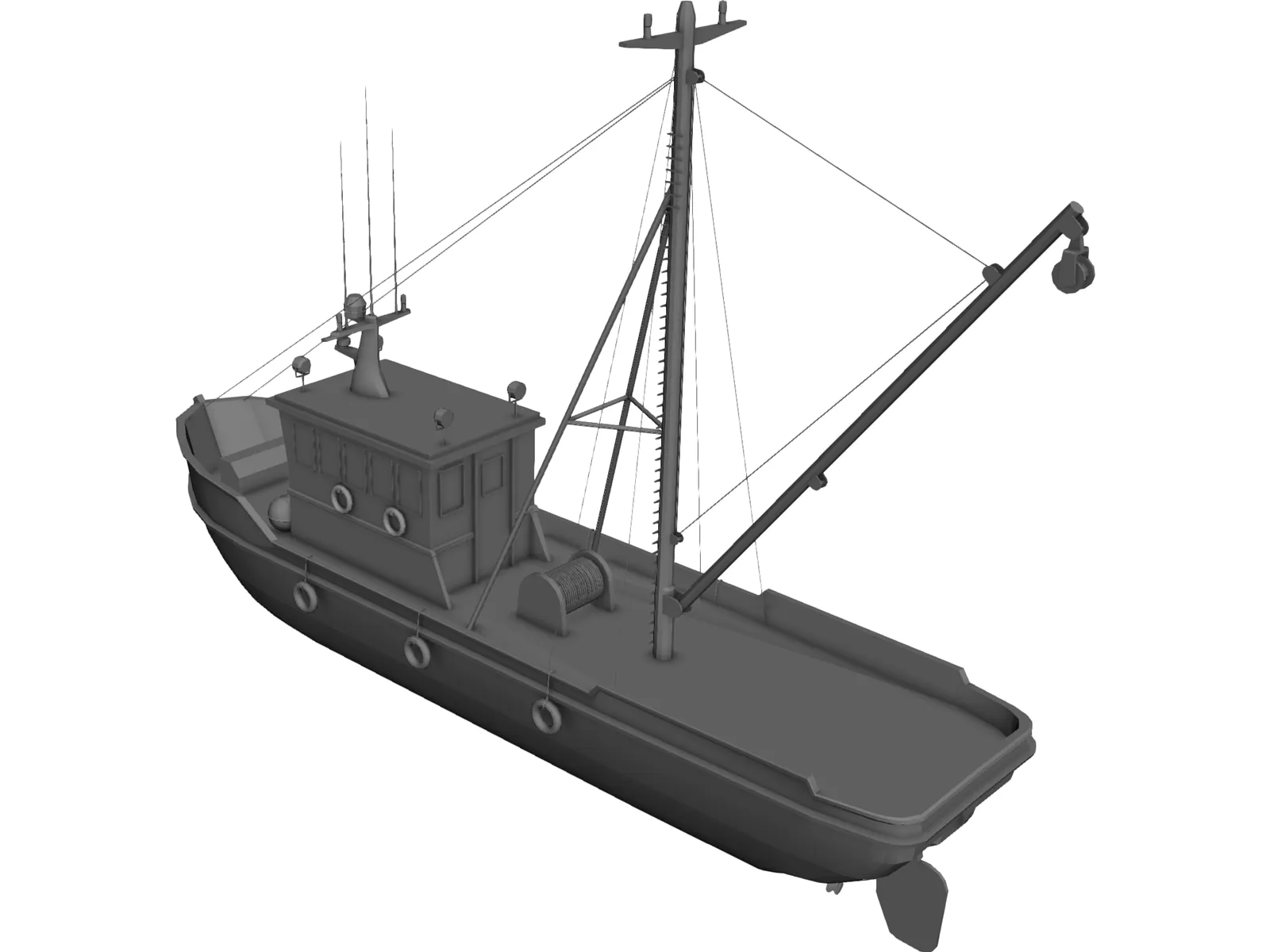 Fishing Boat 3D Model - 3DCADBrowser