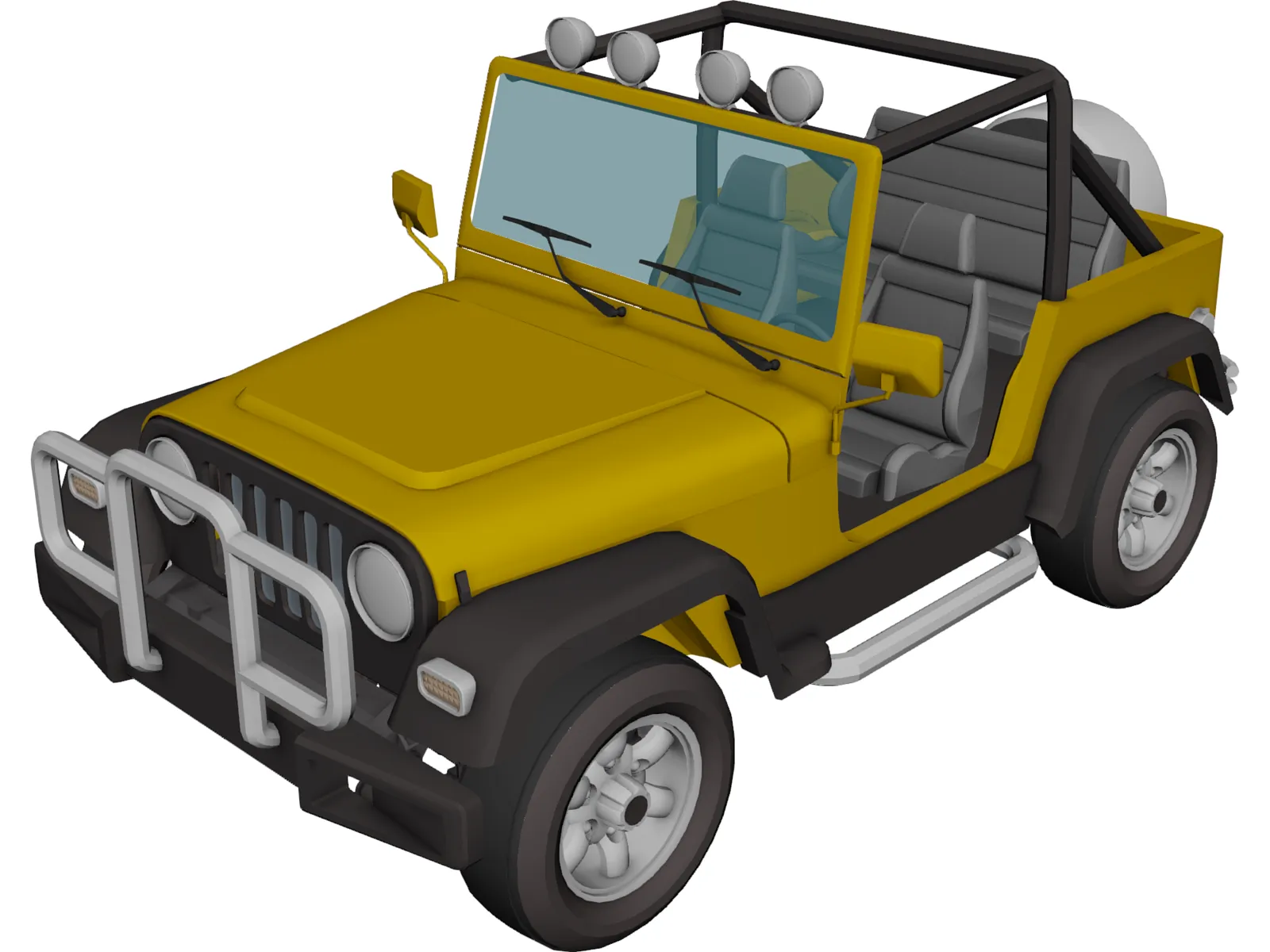 Jeep Wrangler (1995) 3D Model - 3D CAD Browser