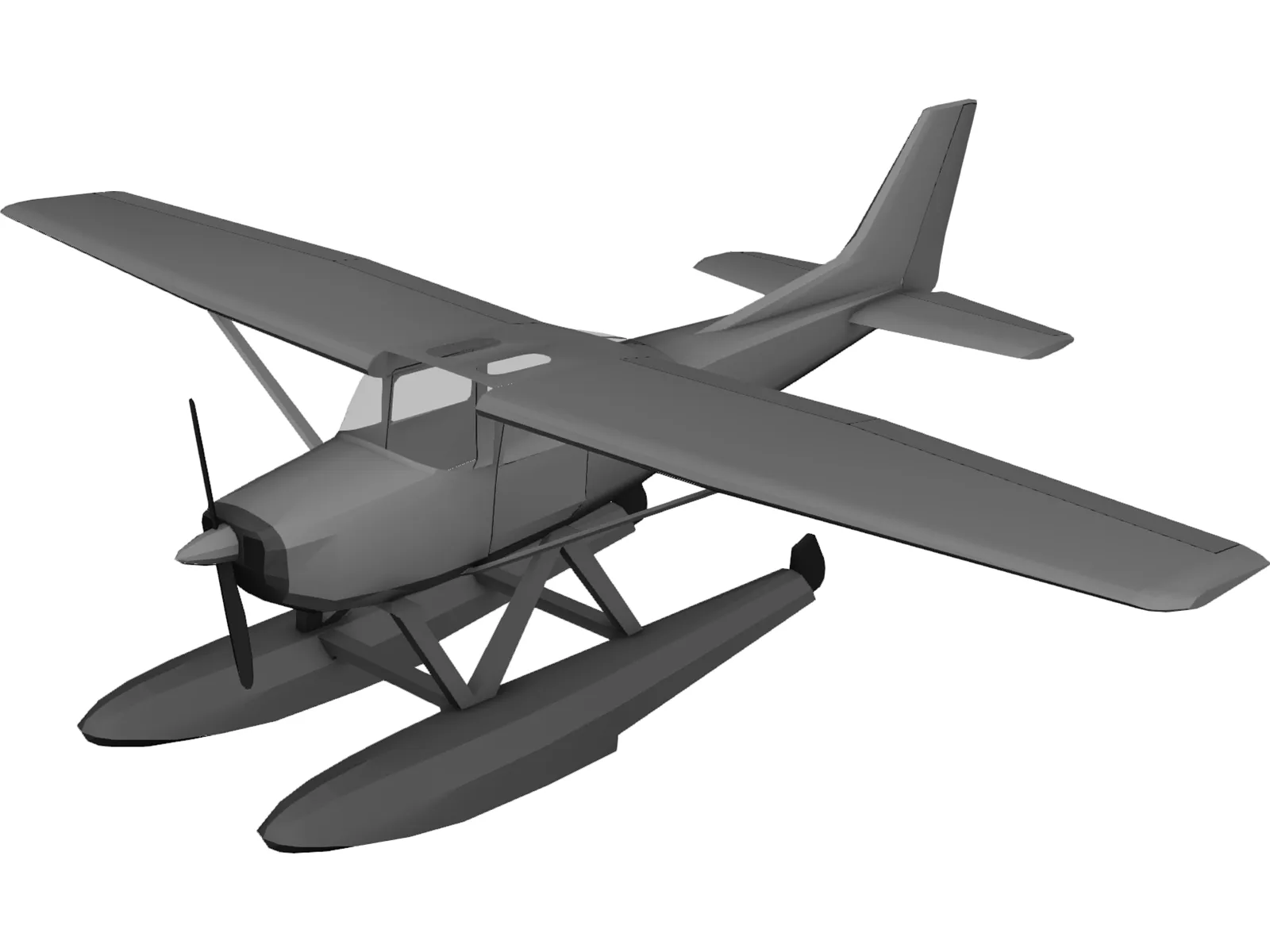 Cessna 172 Sea Plane 3D Model