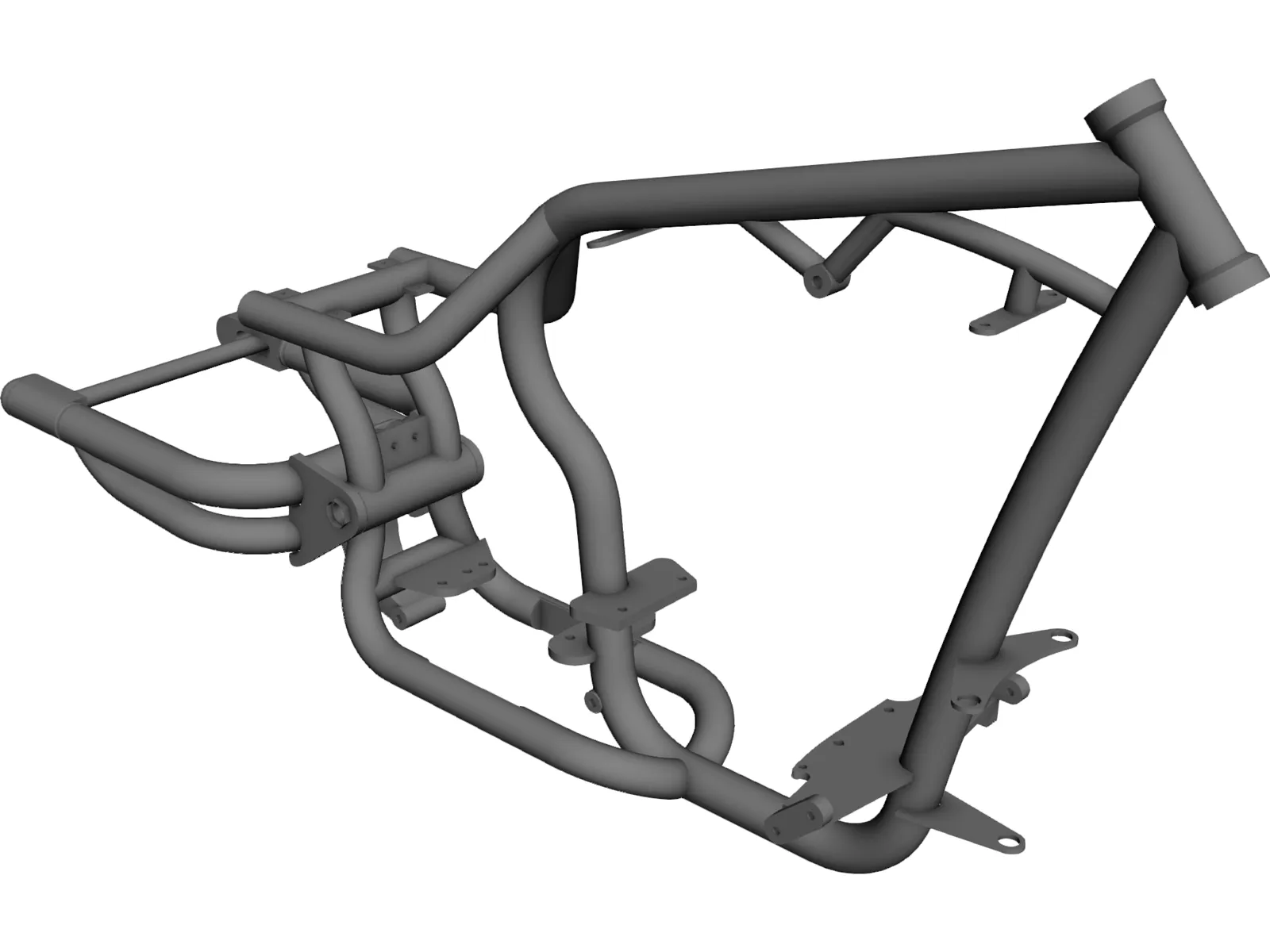 Croc-Chopper-Bike Frame Chassis, 3D CAD Model Library