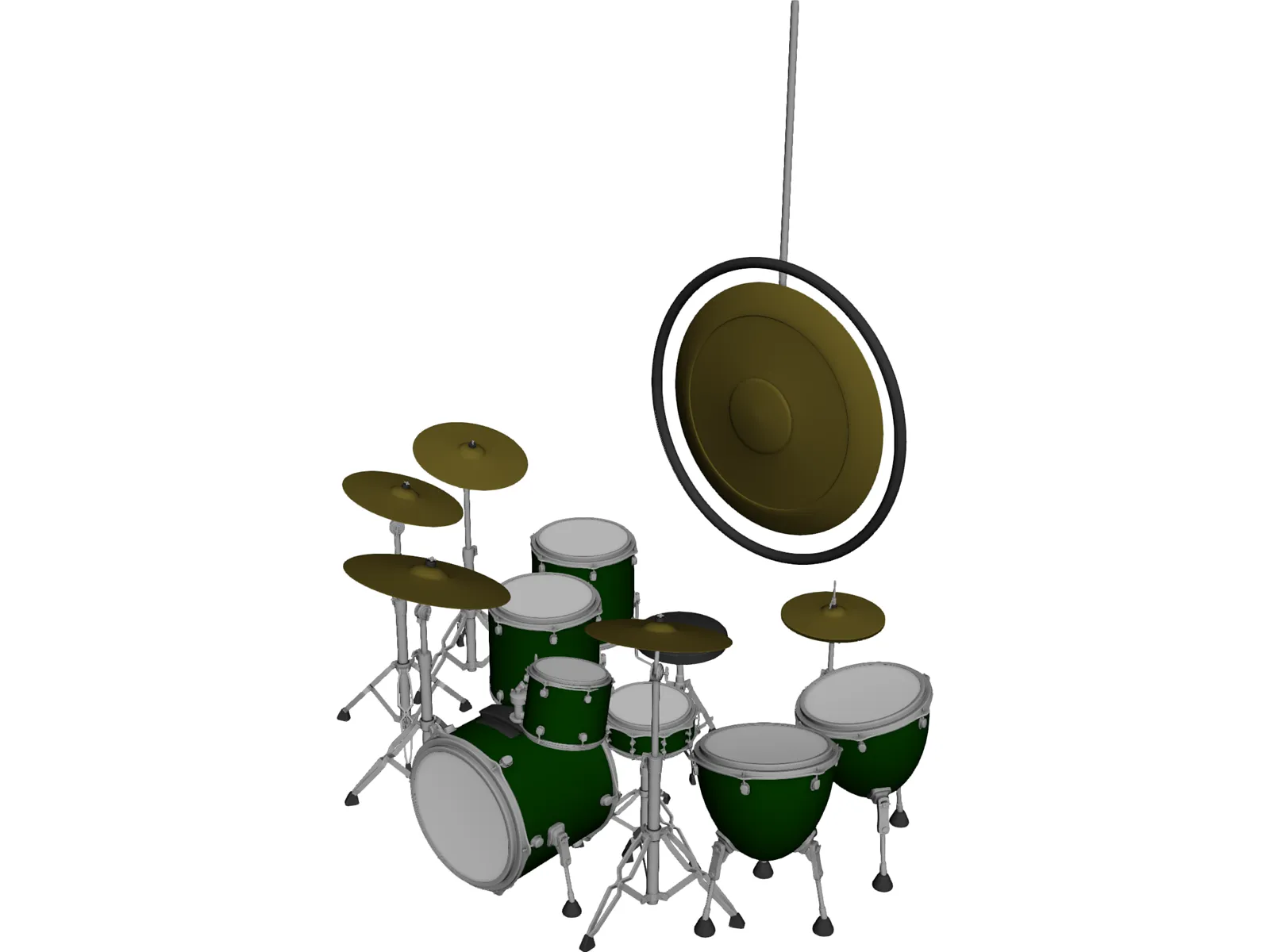John Bonham Drum Set 3D Model - 3DCADBrowser