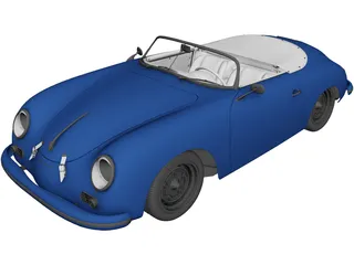 Porsche 356A Speedster (1957) 3D Model