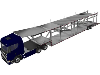 Scania Car Carrier Trailer 3D Model