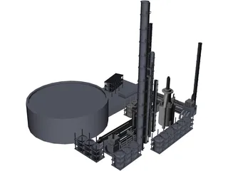 Refinery Plant 3D Model