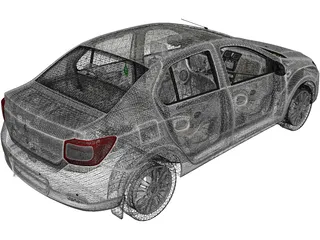 Renault Logan (2016) 3D Model