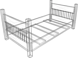 Bed Frame 3D Model - 3D CAD Browser