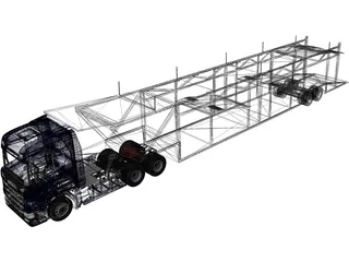 Scania Car Carrier Trailer 3D Model