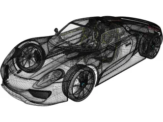 Porsche 918 Spyder Martini (2013) 3D Model