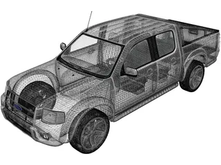 Ford Ranger DoubleCab (2003) 3D Model