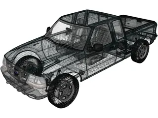Ford Ranger ExtendedCab XLT (1998) 3D Model