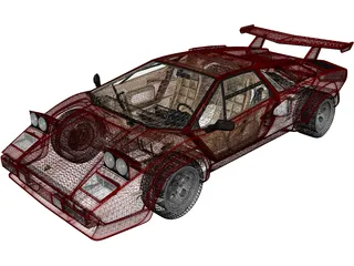 Lamborghini Countach 5000 QV (1985) 3D Model