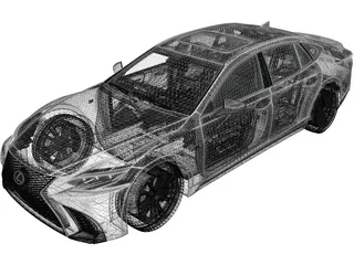 Lexus LS XF50 F Sport (2018) 3D Model