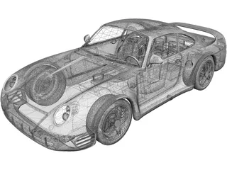 Porsche 959 (1987) 3D Model