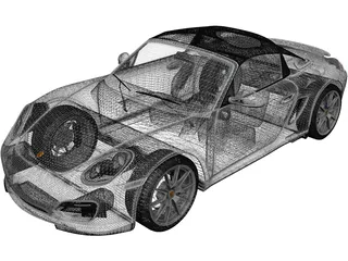 Porsche Boxster Spyder (2011) 3D Model