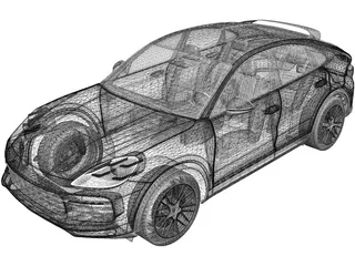 Porsche Cayenne Turbo Coupe (2019) 3D Model