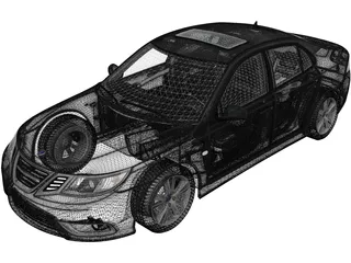 Saab 9-3 Sport Sedan (2008) 3D Model