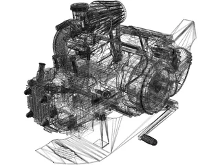 Pit-Bike Engine 125cm3 3D Model