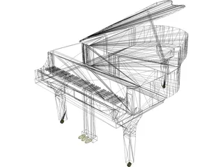Grand Piano 3D Model - 3DCADBrowser
