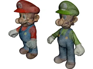 Mario and Luigi Brothers 3D Model