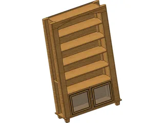 Oak Book Shelf 3D Model