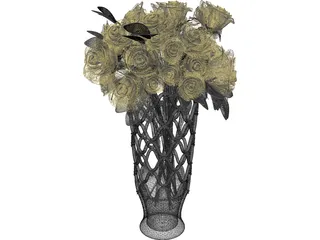 Vase with Roses 3D Model