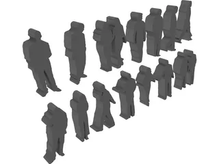 2D People for 3D Printer 3D Model