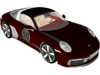 Porsche 911 Targa 4S Heritage (2021) 3D Model