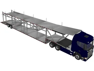 Scania Car Carrier Trailer 3D Model