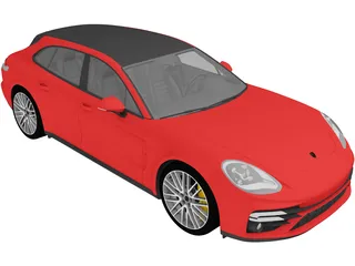 Porsche Panamera Turbo S Sport Turismo (2021) 3D Model