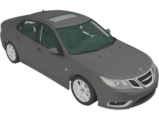 Saab 9-3 Sport Sedan (2008) 3D Model