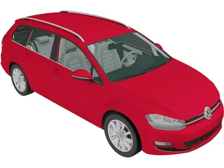Volkswagen Golf Variant (2014) 3D Model