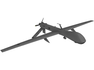 General Atomics MQ-1 Predator UAV Drone 3D Model