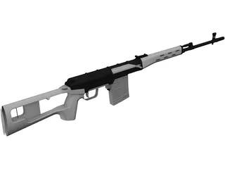 SVD Dragunov Sniper Rifle 3D Model