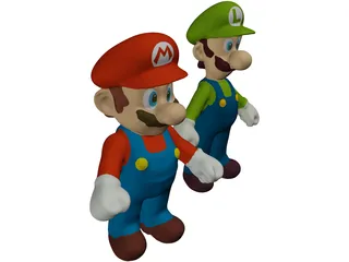 Mario and Luigi Brothers 3D Model