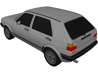 Volkswagen Golf GL (1990) 3D Model